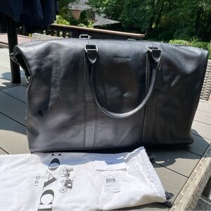 2nd smaller bag - Coach Voyager Sport Calf 16 inch Black leather Duffel